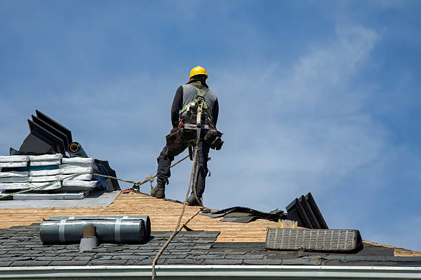 Professional Gutter Installation technician working in Old Mystic, CT